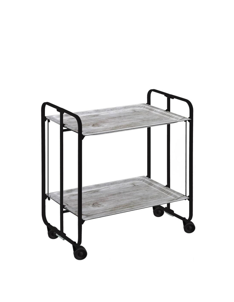 Carrello da cucina pieghevole nero con ruote BAUHAUS 2 ripiani