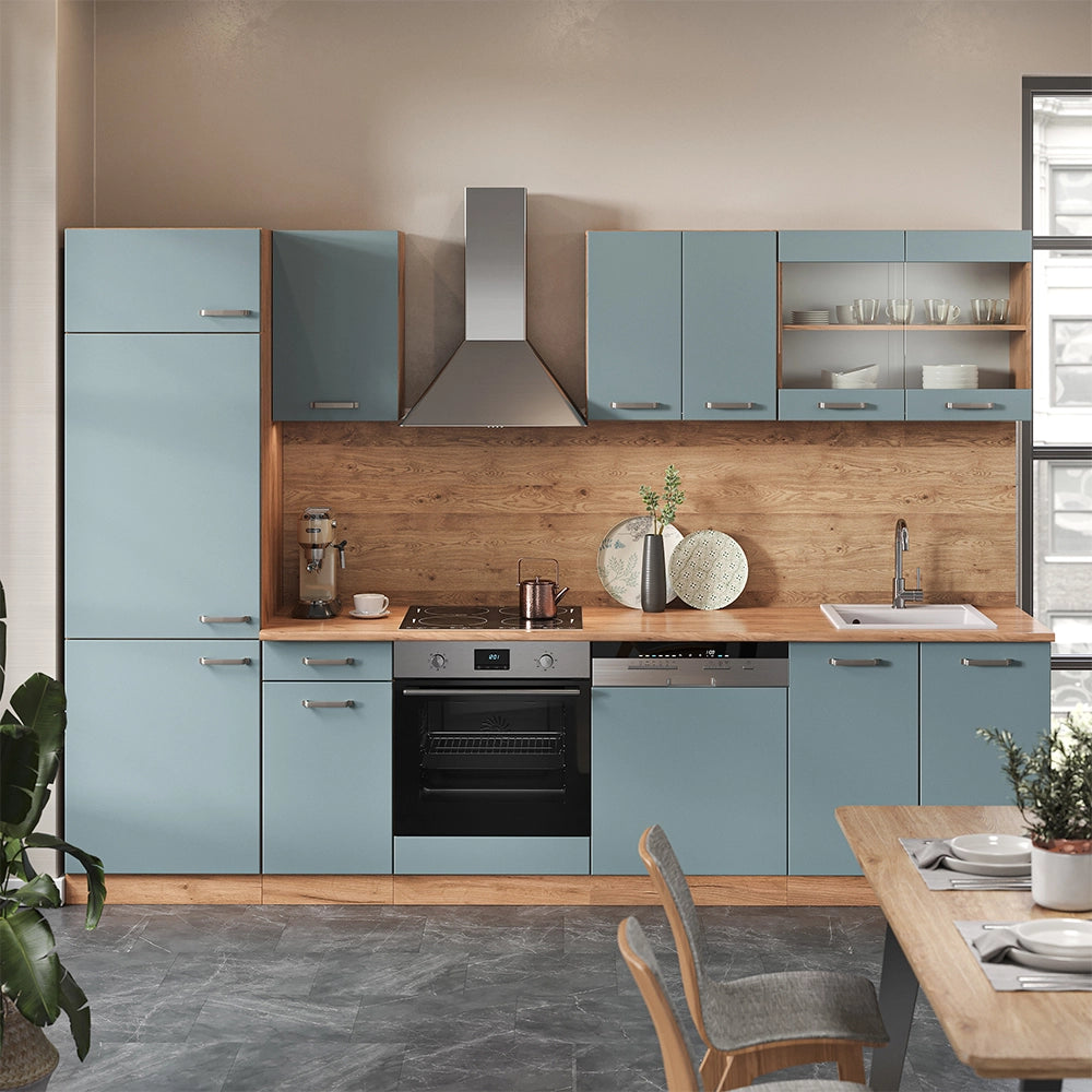 Vicco Cucina componibile Rovere blu-grigio/oro 300 cm , PL Antracite