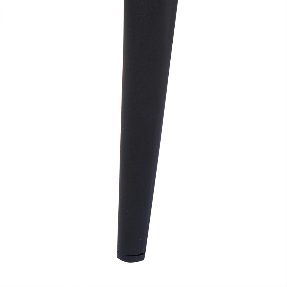 Set di 2 sedie da pranzo in tessuto di velluto Nero moderno design retrò gambe oblique nere