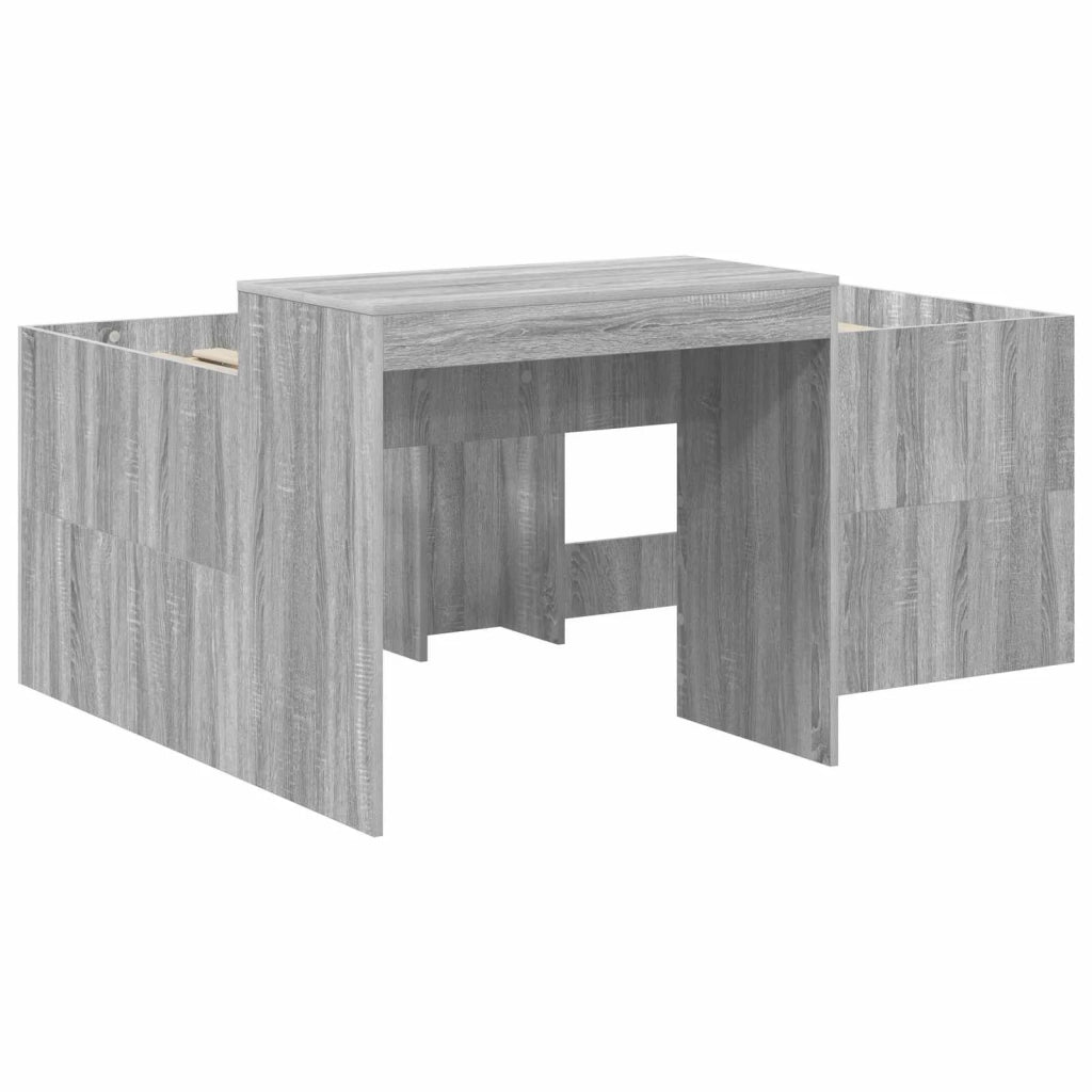 Letto alto per bambini con scrivania Sonoma grigio