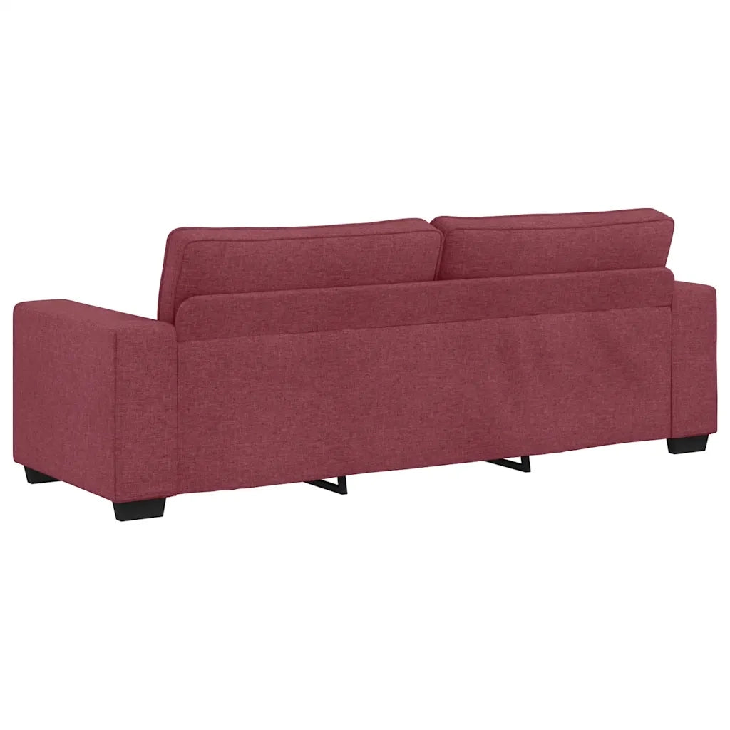 Divano a 3 Posti Rosso Vino 220x77x82 cm in Tessuto 4105179