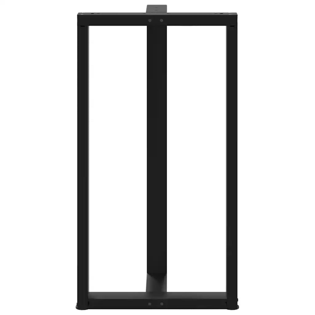 Gambe per tavolo da bar a forma di T 2 pz nere 60x35x(110-111) cm in acciaio 4013104