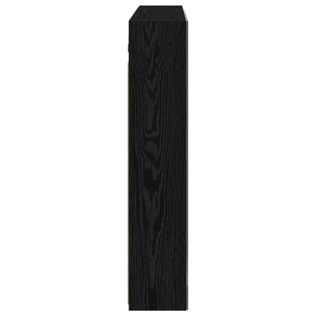 Mobiletto per specchio da bagno Rovere Nero 100 x 14,5 x 70 cm