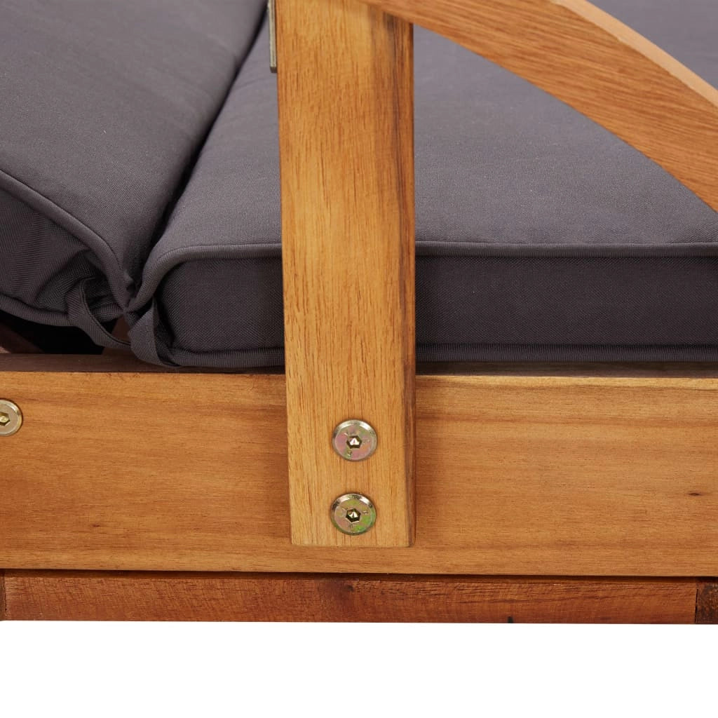 Lettino prendisole sedia a sdraio lettino prendisole letto da giardino mobili da esterno per patio con cuscino legno massello di acacia 02_0012347