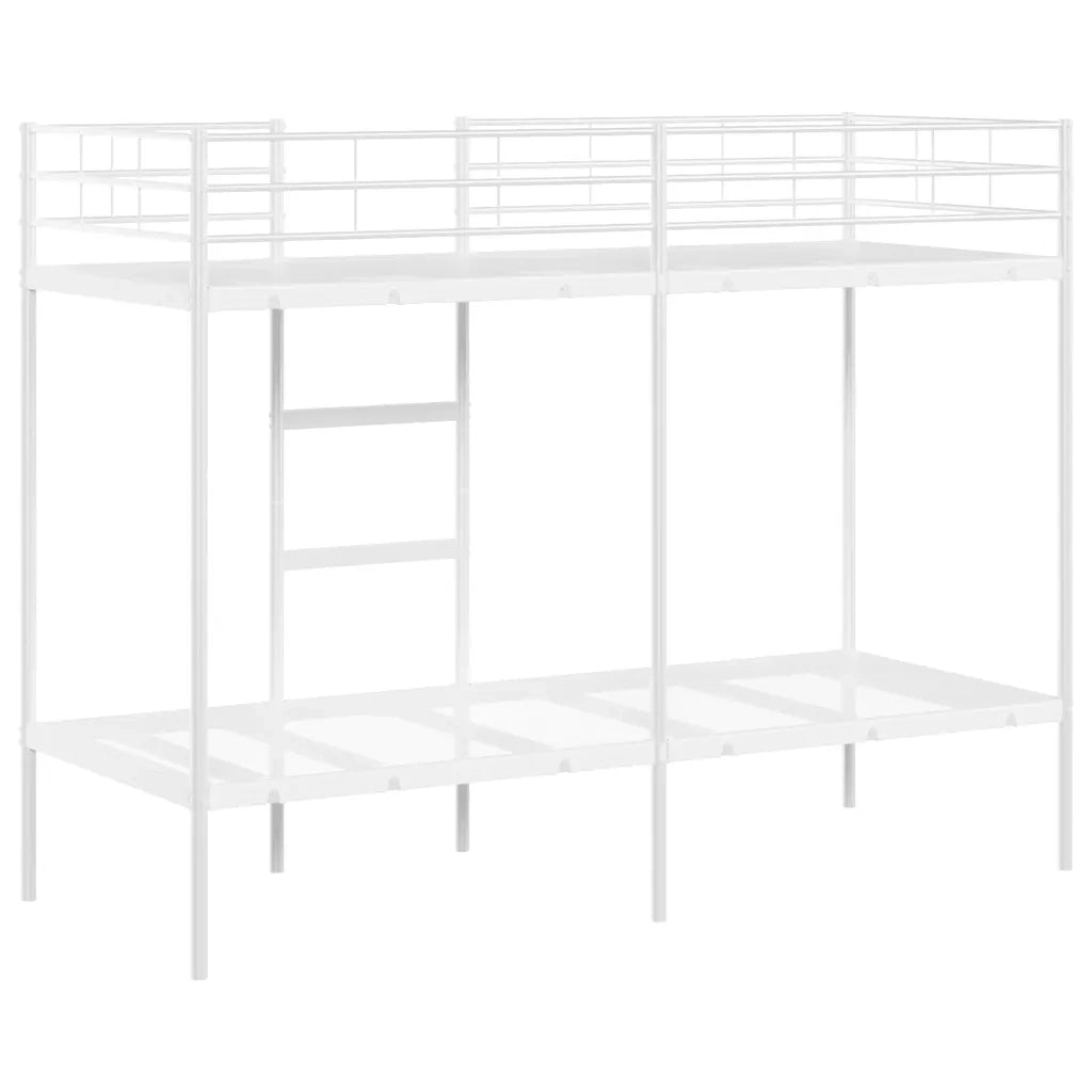 Letto a Castello senza Materasso Bianco 80x200 cm in Acciaio