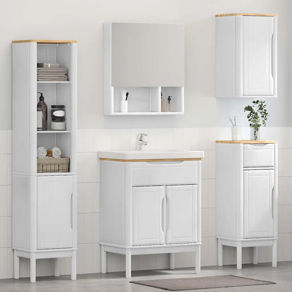 Set di mobili per il bagno con cassetto FLORO 4 pcs Bianco 3385886