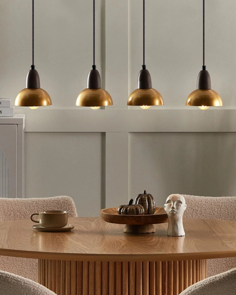 Lampada a sospensione Ottone Metallo Ferro Base Paralumi 4 Luce Punto Casa Accessori Illuminazione Soggiorno Sala da Pranzo