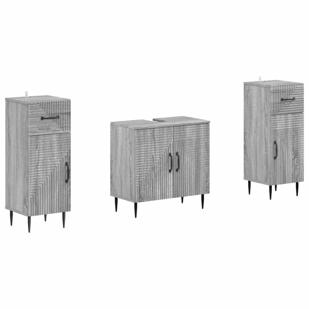 Set di Armadi da Bagno da 2 Pezzi HAARLEM Sonoma grigio 3418023