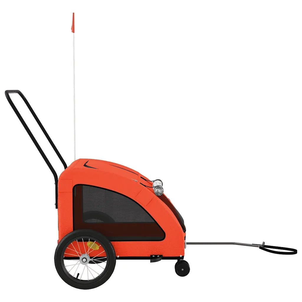 Rimorchio da Bici per Animali Arancione e Grigio Oxford e Ferro 93977