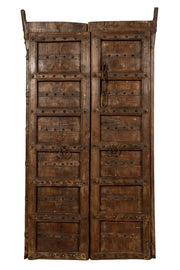 Biscottini Porta portone in legno massello e ferro da interno o da esterno vecchia e antica medievale scorrevole