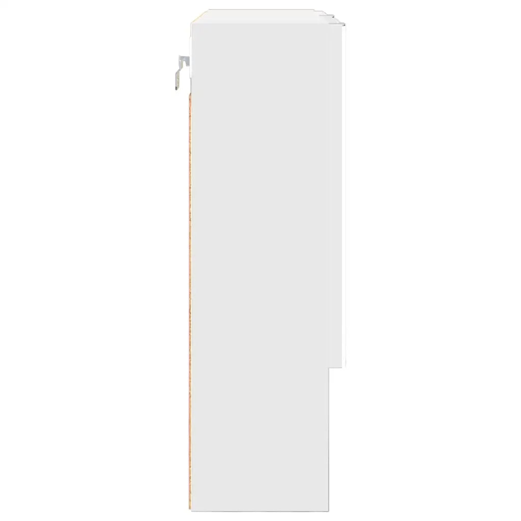 Mobiletto per specchio con porta-Armadietto a Specchio da Bagno Bianco Lucido 59 x 17 x 55 cm