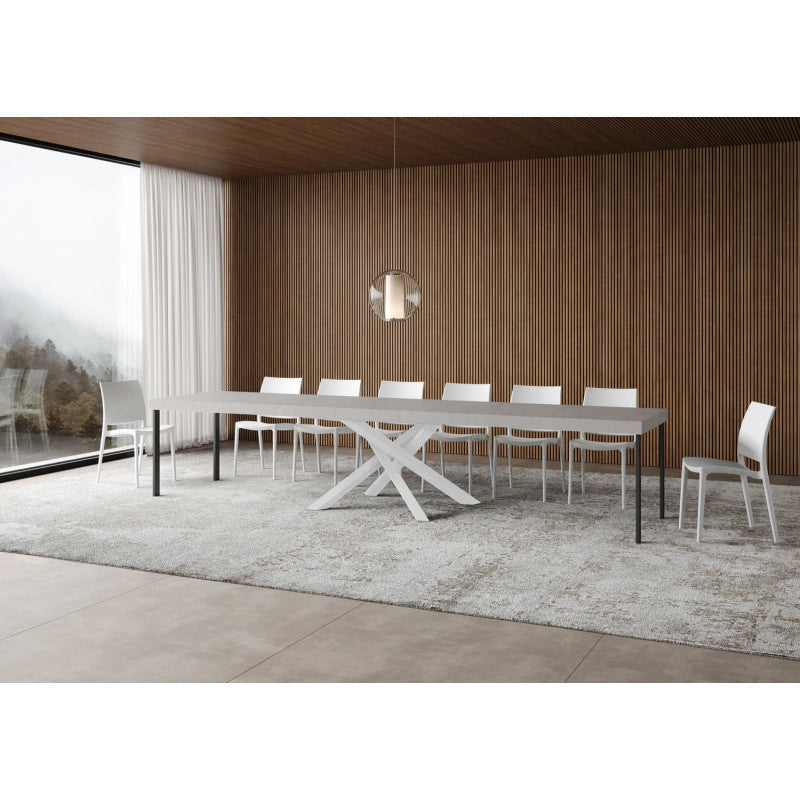 Tavolo allungabile 120/380x90 cm Volantis Premium telaio Bianche - Cashmere