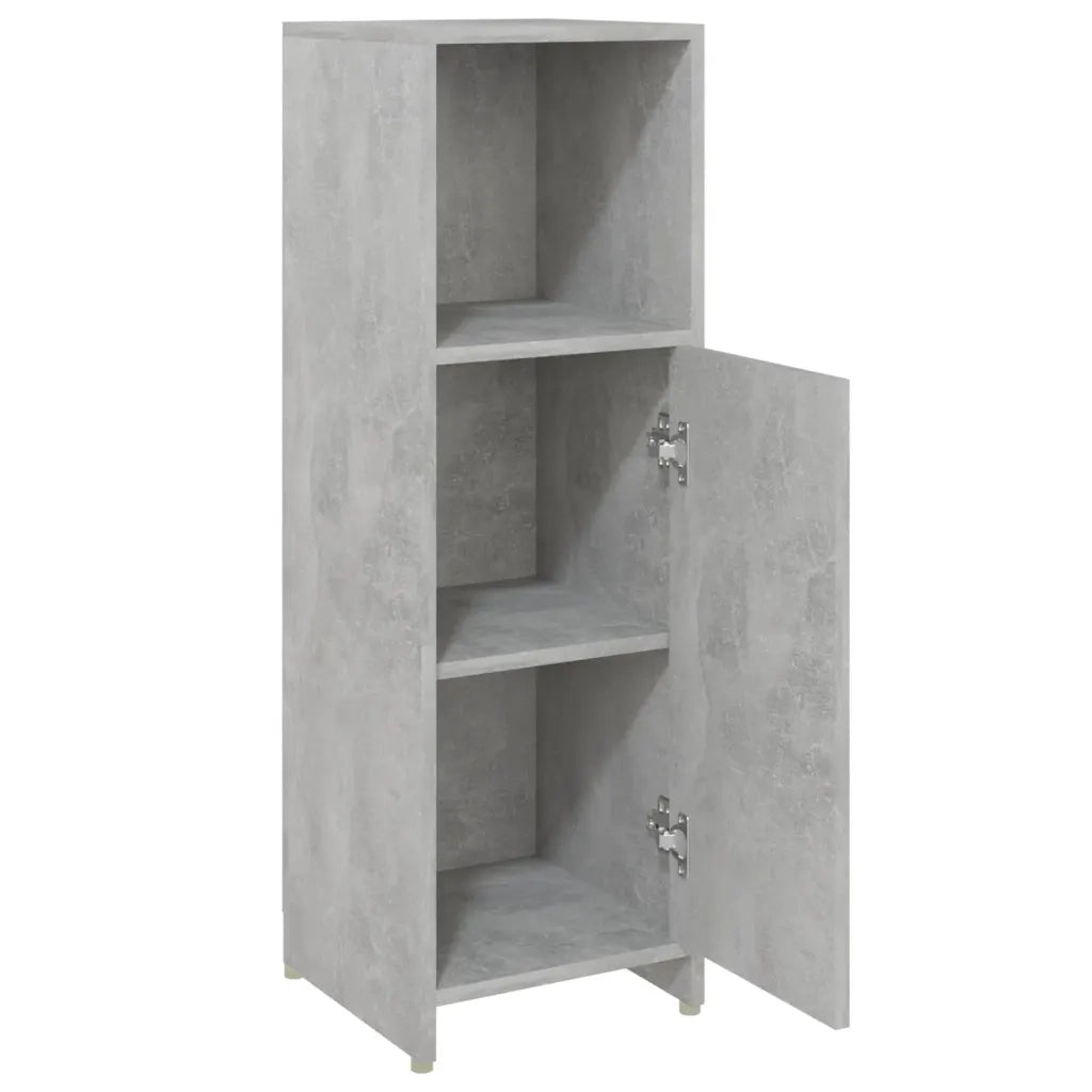 Mobile da Bagno Grigio Cemento 30x30x95 cm in Legno Multistrato 802592