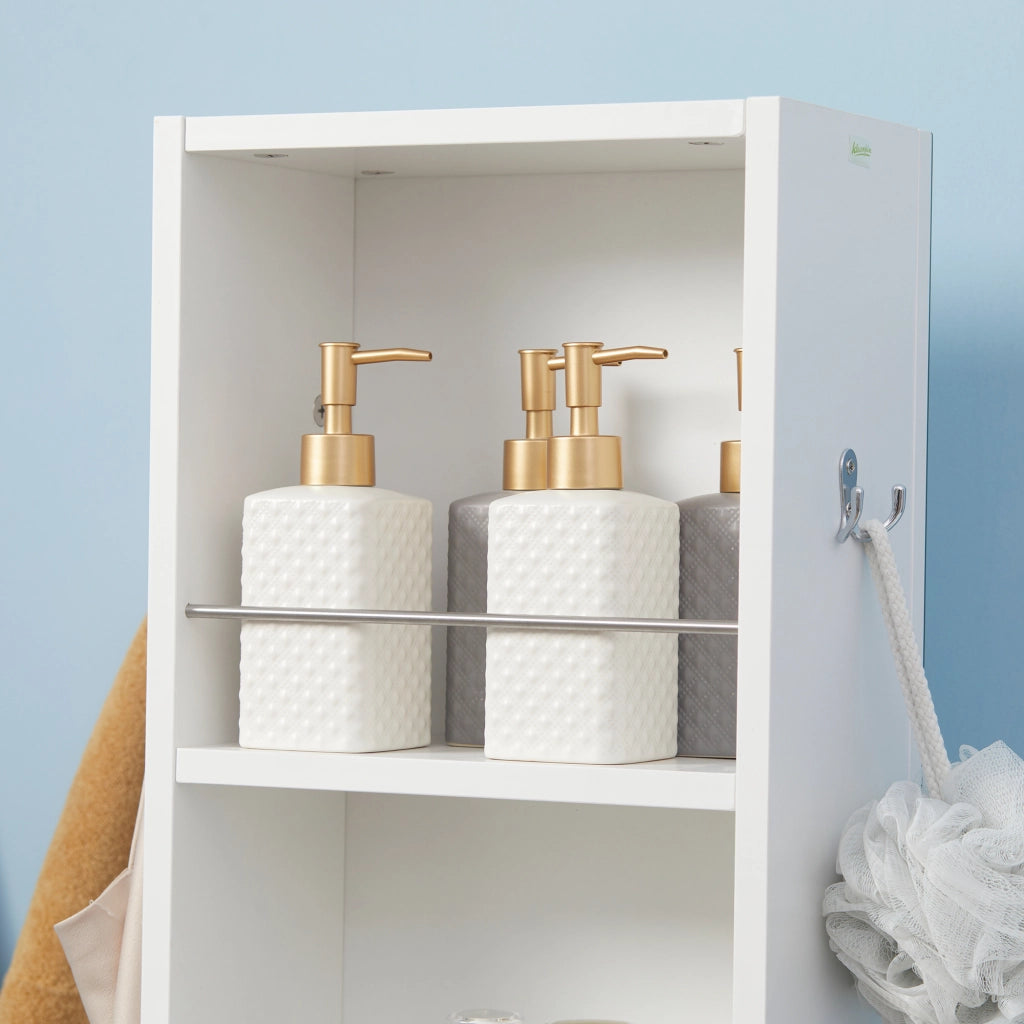 Colonna bagno con specchio e 6 ripiani ¨C zephmum ¨C 36x36x171 cm bianco