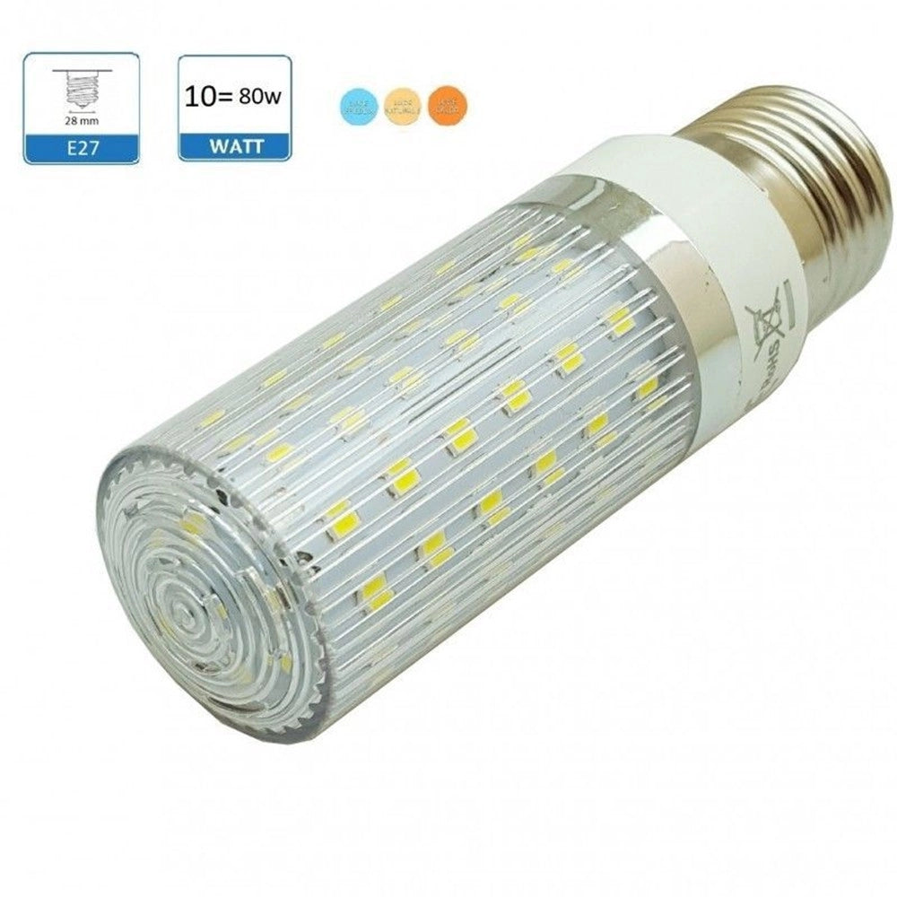 Trade Shop - Lampadina Led E27 10w Tubo Mais Luce Calda 3000k Naturale 4000k Illuminazione Led -