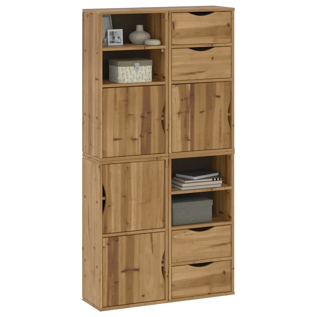 Armadietti Laterali 4 pz ODDA 40x24x79 cm Legno Massello Pino 3365348