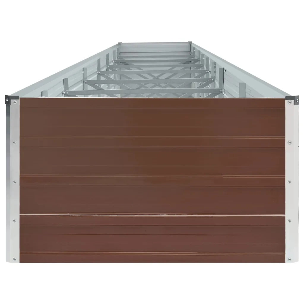 Letto Rialzato Giardino in Acciaio Zincato 600x80x45 cm Marrone 47074