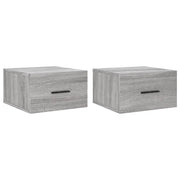 Set di 2 Comodini | Armadio da Notte | Mobiletto da notte a Muro Grigio Sonoma 35x35x20 cm