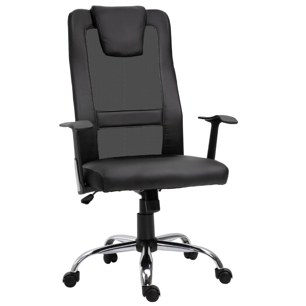 Sedia da ufficio ergonomica nera con funzione oscillante