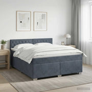 Letto con Box Spring, Materasso e LED Grigio Scuro 160 x 200 cm 3452205