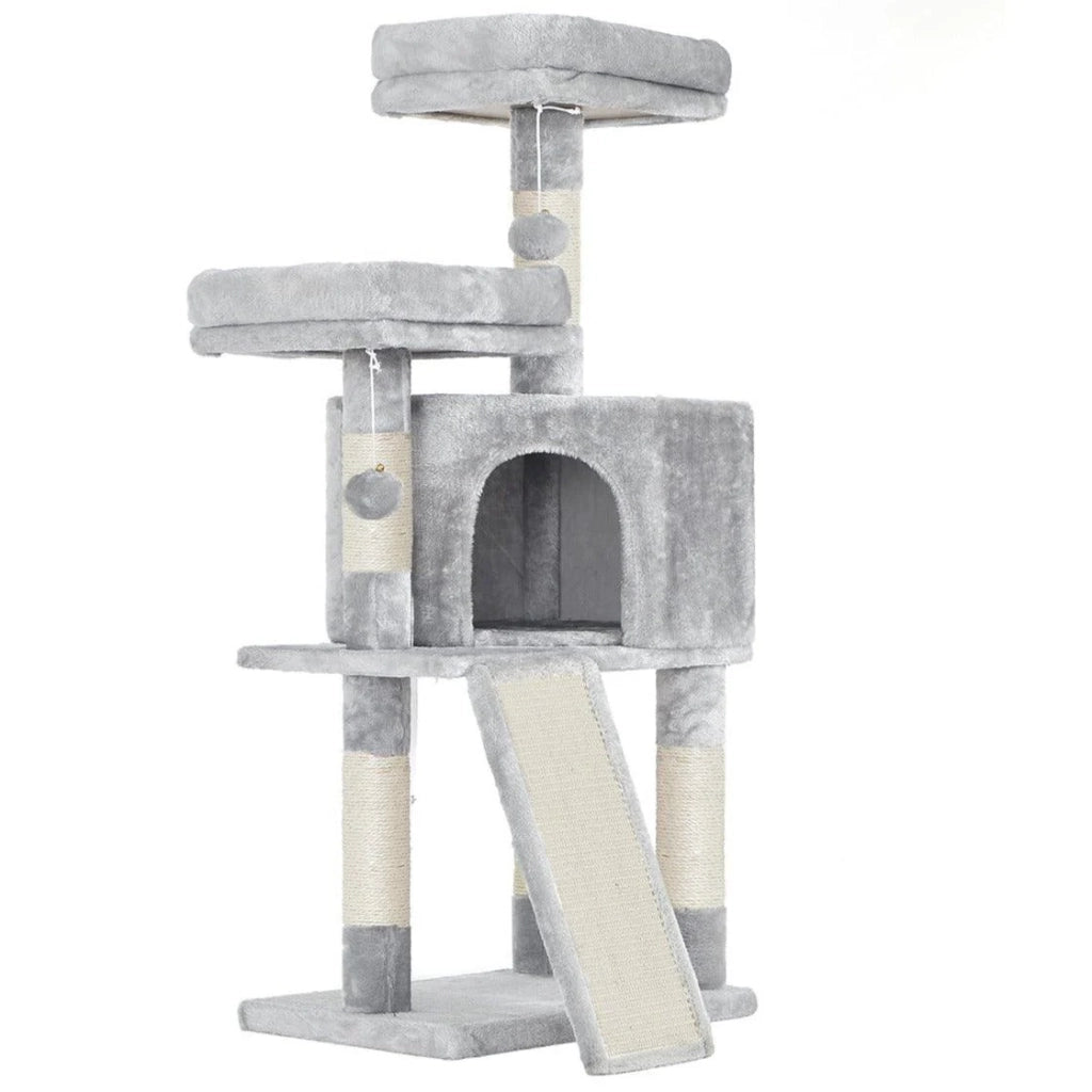Tiragraffi a torre per gatti 115 cm grigio chiaro 12_0001145