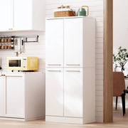 Dispensa alta con ripiani regolabili e 4 ante, finitura lucida, per cucina e sala da pranzo, 76 × 42 × 180 cm