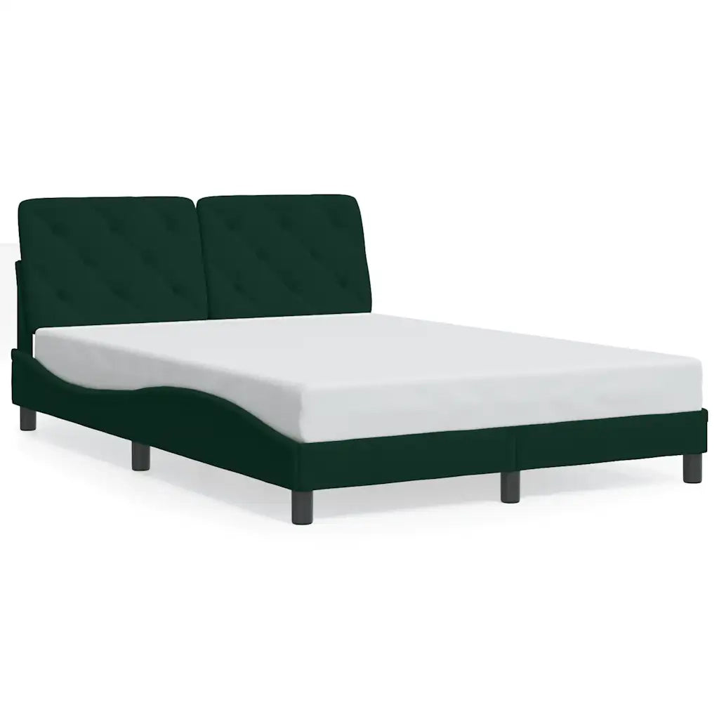 Giroletto con LED senza Materasso-Struttura Letto Verde Scuro 120x200 cm in Velluto