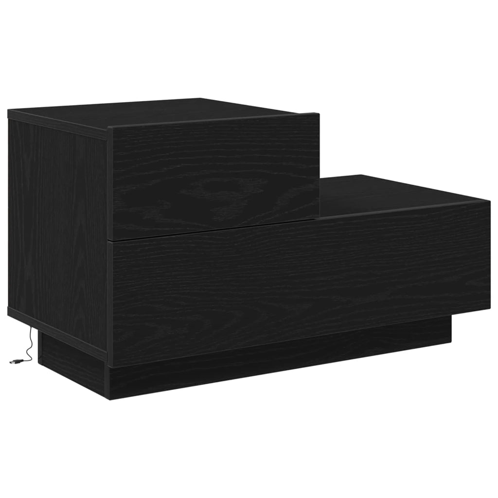 Comodino | Armadio da Notte | Mobiletto da notte con cassetto Rovere Nero 70 x 36 x 40,5 cm