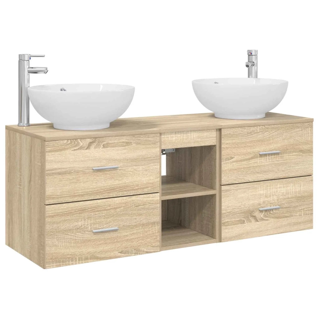 Set di mobili per il bagno 3 pz Rovere Sonoma 3405901