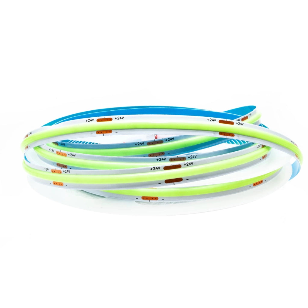 Striscia 1600 LED COB lineare 50W bobina strip flessibile adesiva 24V 5100lm nastro luce continua colorata decorativa interni IP20 VERDE