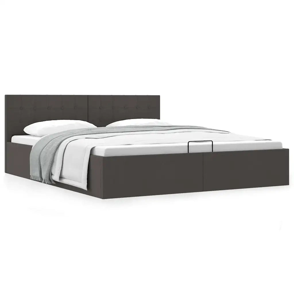 Giroletto con Contenitore Grigio Scuro in Tessuto 160x200 cm 285574