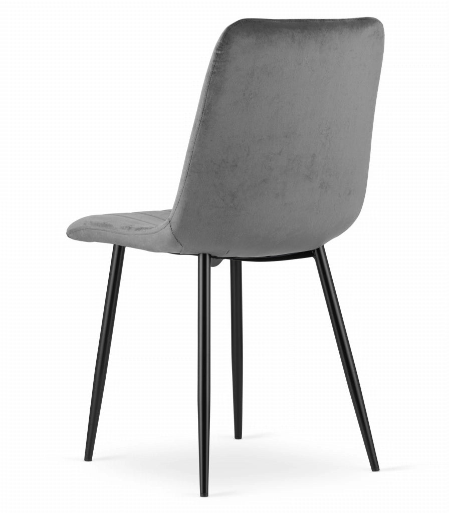 Tavolo Craft nero VALORA NP 120x80 con 4 sedie grigie JEWA