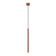 Lampada a sospensione tubo moderna ocra rossa 50cm G9