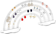 Standarizzatore di gioielli, standard per orecchini, standard per orecchini, custodia per acrilico con 66 aperture di appoggio per 33 paia di orecchini, per la toeletta, display per gioielli (bianco)