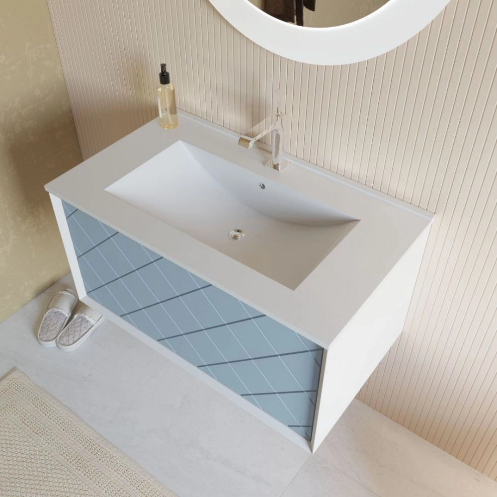 Mobile sospeso Relief 80 cm - Celeste opaco