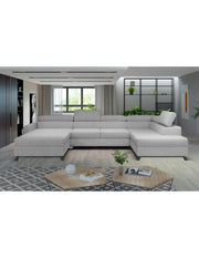 Divano panoramico Grigio 5 posti angolo destro carico massimo 405kg CLOTIS