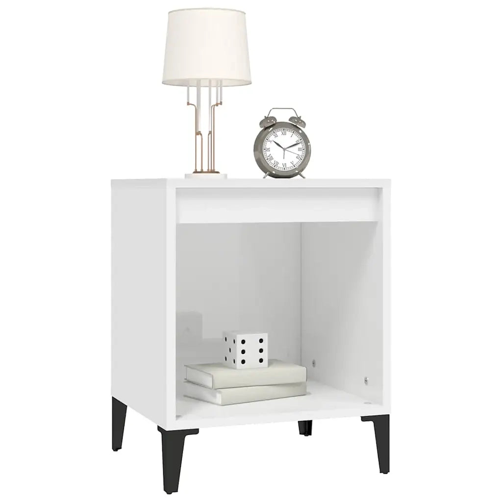 Comodini 2 pz in Bianco Lucido 40x35x50 cm 821879
