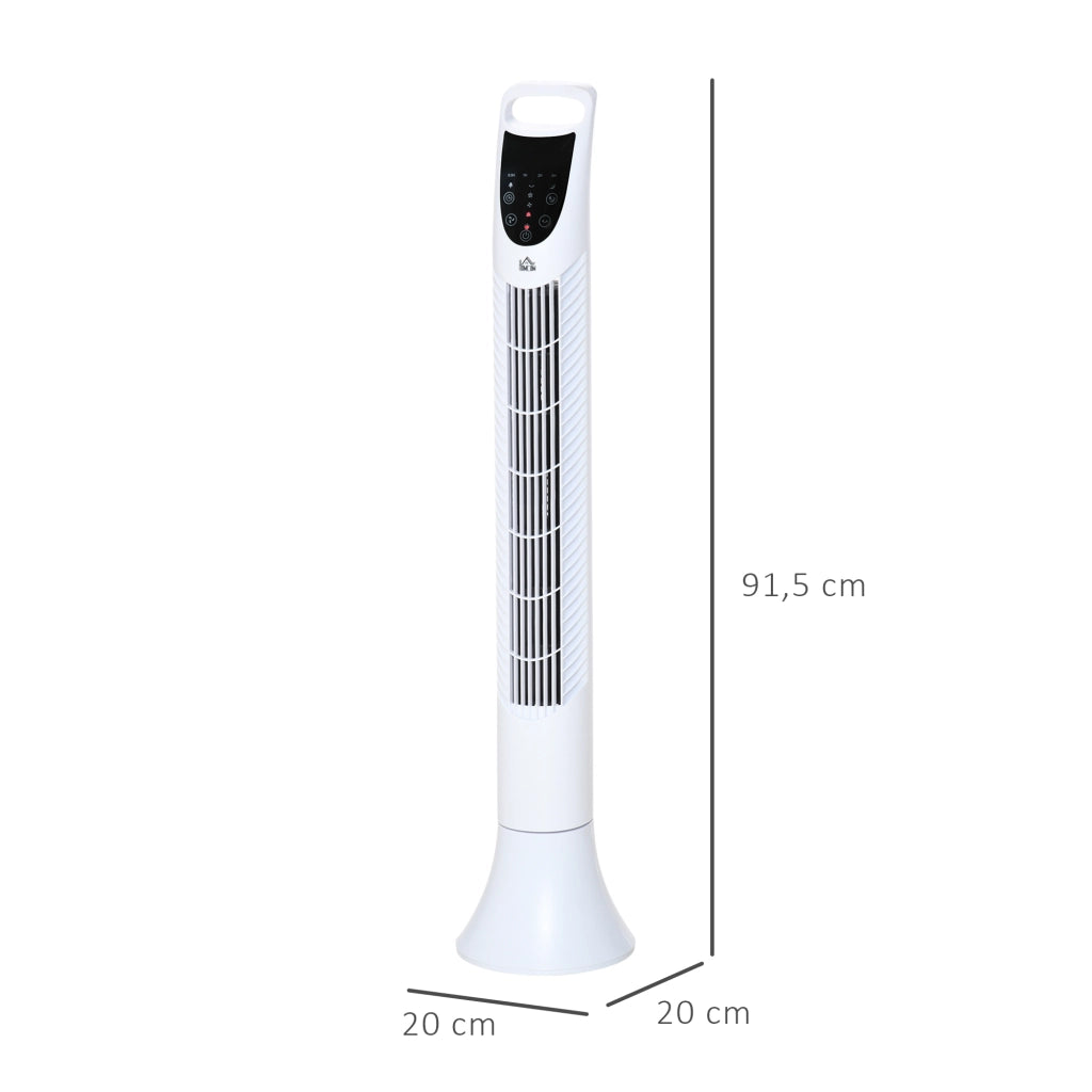 Ventilatore a colonna oscillante silenzioso con telecomando ¨C zephmum ¨C Bianco 40W 91.5cm