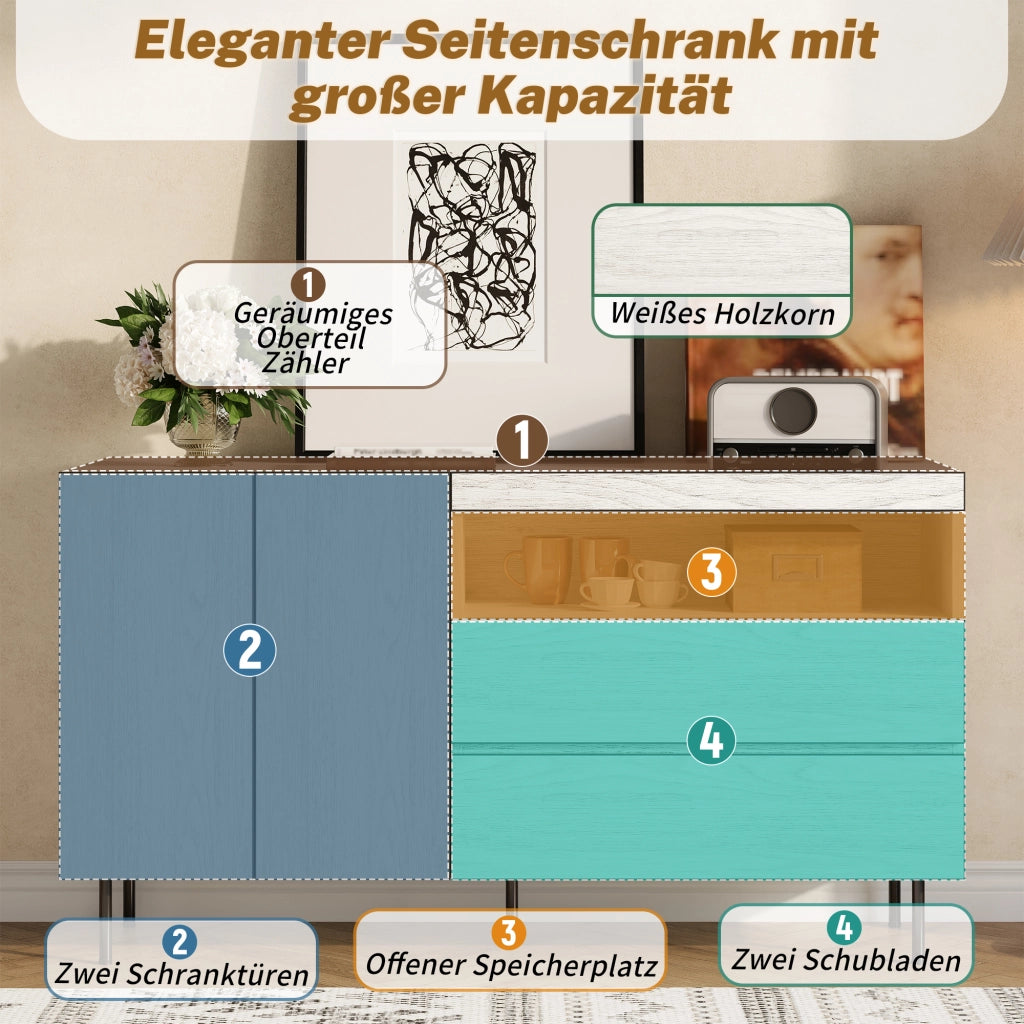 Credenza Moderna con Cassetti e Ante ¨C Xylo ¨C Legno, Soggiorno