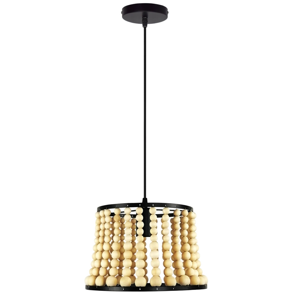 Lampada a sospensione Brena legno nero 1xE27 Polux