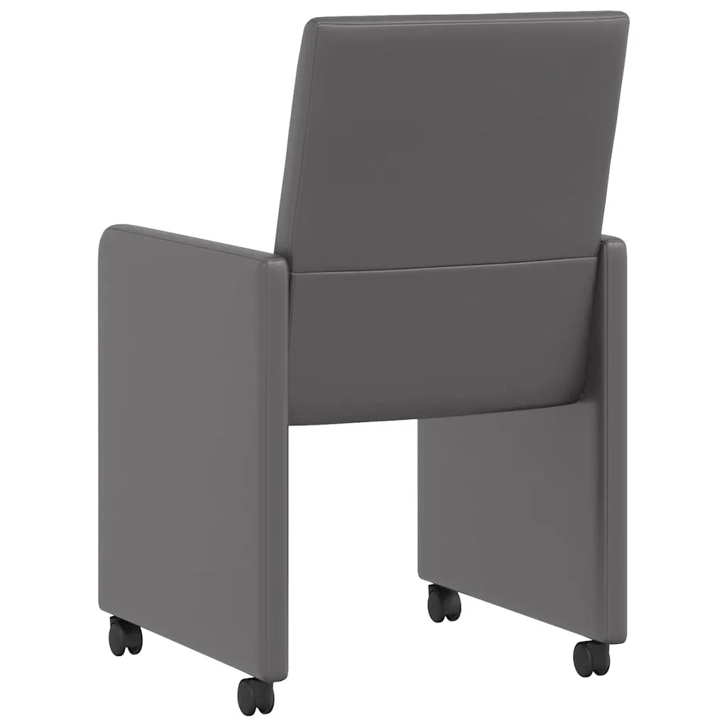 Sedie da Pranzo con Ruote 2 pcs Grigio 57 x 66 x 94 cm 42017819