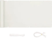Schermo per balcone, opacizzante, protezione dal vento e UV, resistente al tempo, 75/90/120 cm x 600/500/300 cm, con occhielli, cavo di nylon e corda, bianco