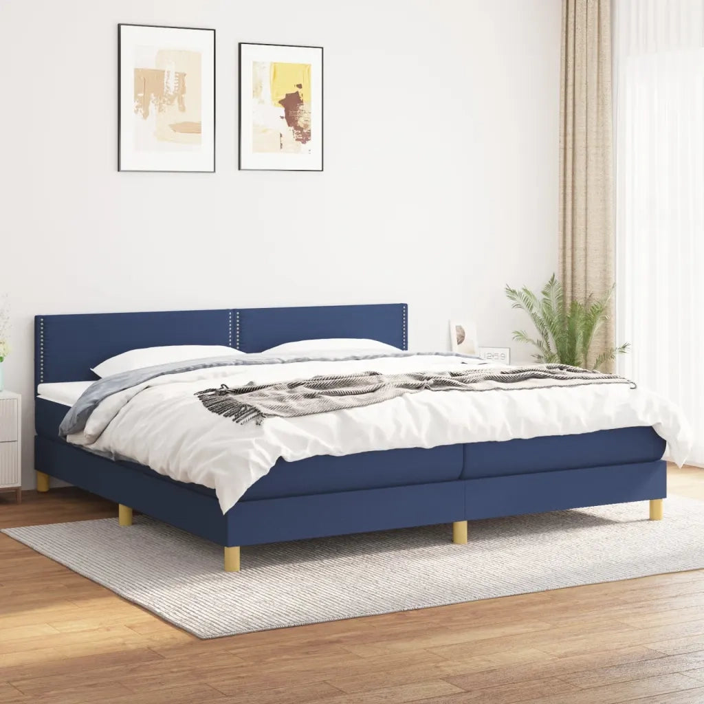 Giroletto a Molle con Materasso Blu 200x200 cm in Tessuto cod mxl 33644