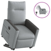 Poltrona Reclinante Alzapersona Elettrica Grigio Chiaro Tessuto