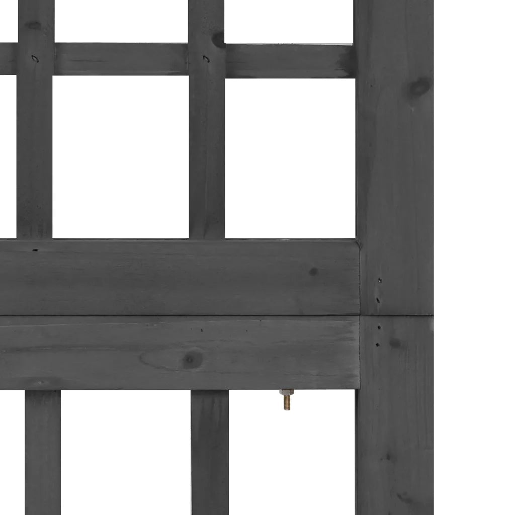 Divisorio a 4 Pannelli Legno Massello di Abete Nero 161x180 cm 316483