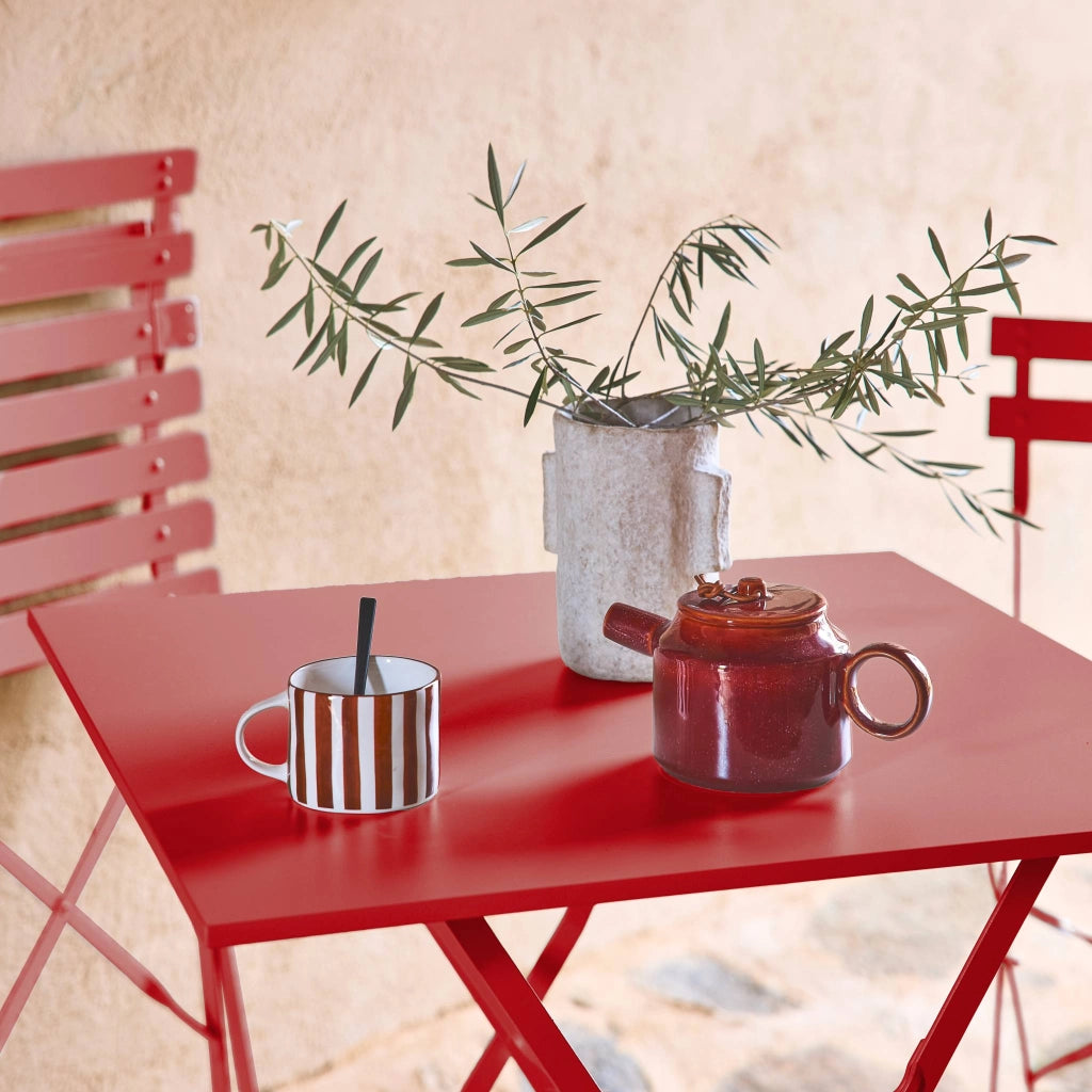 Set tavolo da giardino pieghevole in acciaio con 2 sedie, 70cm,