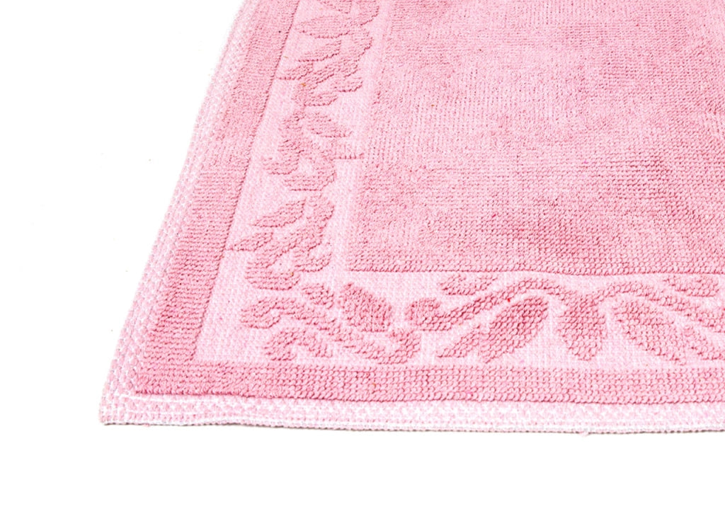 Tappeto Casa Bagno/Cucina Cotone In Tinta Unita Disegno Annette Colore Rosa - 120x180 - Rosa