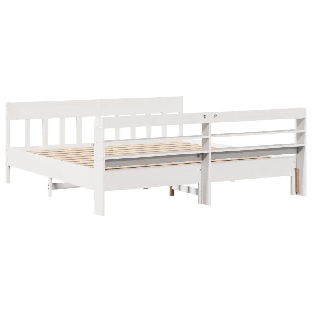 Letto senza Materasso-Struttura Letto Bianco 180x200 cm Legno Massello di Pino 925885