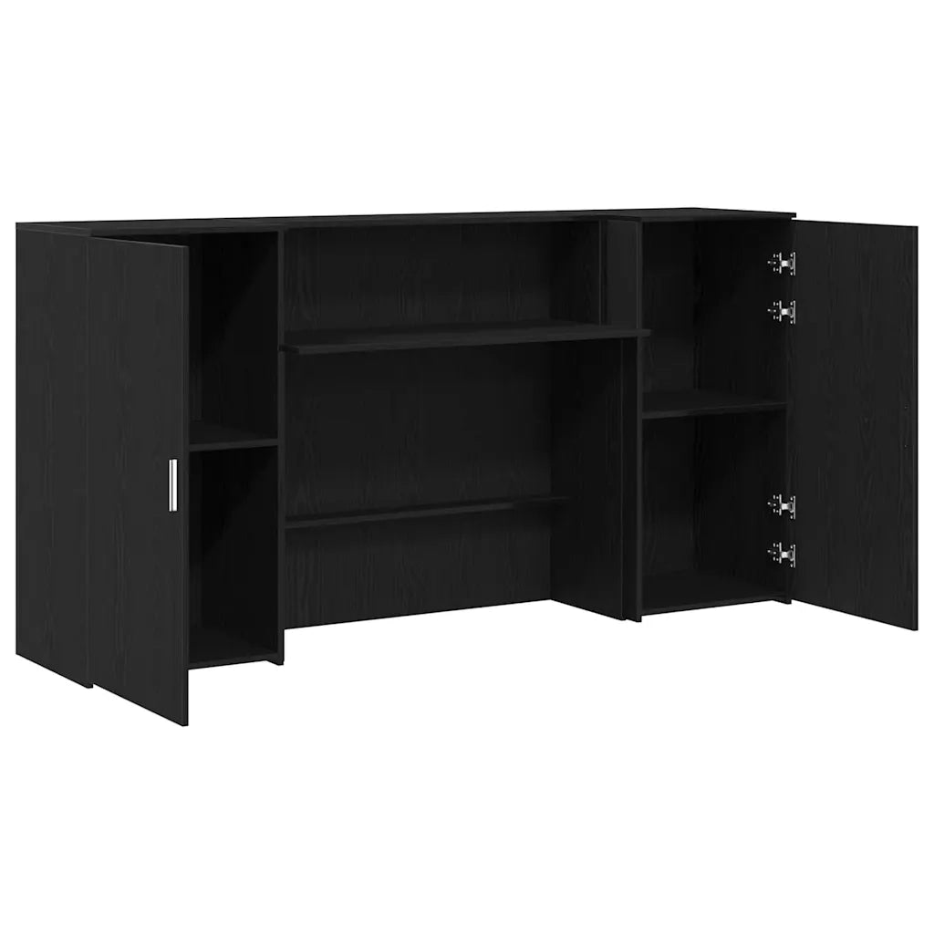 Banco Reception Rovere Nero 200x50x103,5 cm Legno Multistrato 3324215