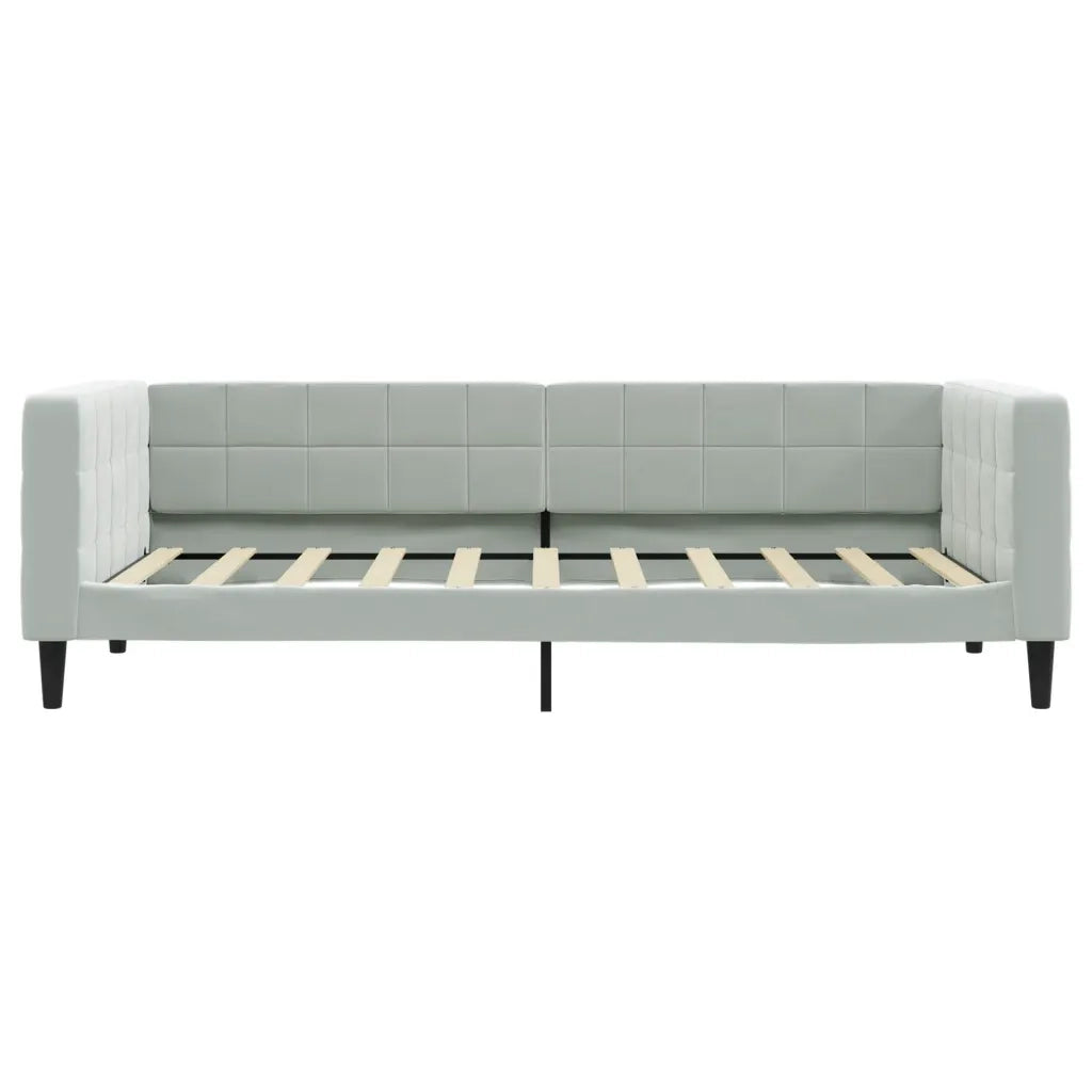 Divano Letto Estraibile Cassetti Grigio Chiaro 90x190cm Velluto 3196752